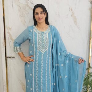 semi formal cotton straight suit . Item Code : 7295Lx