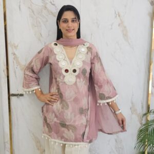 farshi suit with mirror work & Cotton Fabric . Item code : 4300G