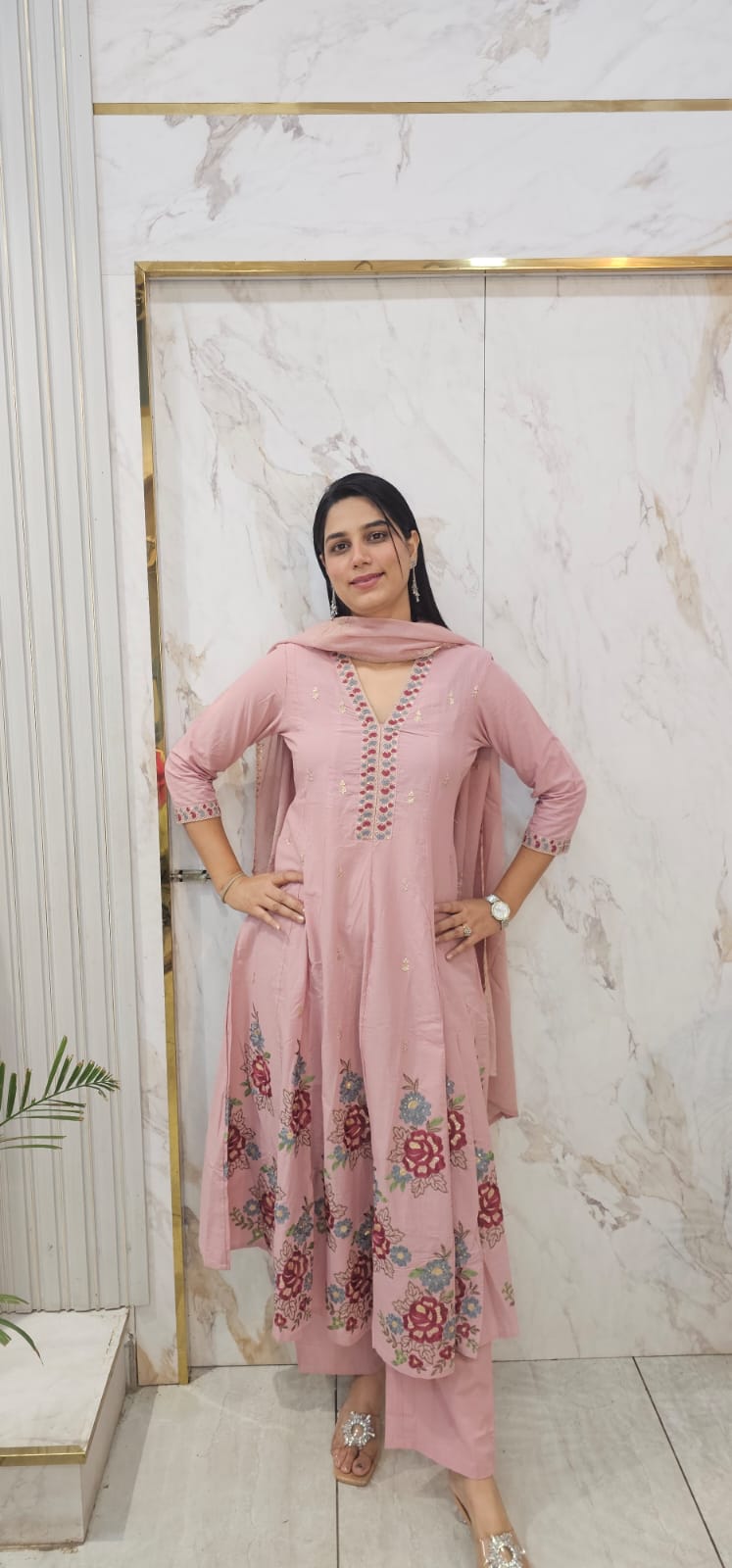 Mul Mul Cotton Anarkali . Item code : 12295 LX