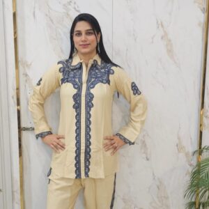 Cotton cordset with lace work : Item code-1296AA