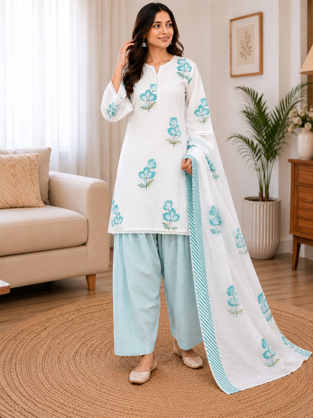 farshi Cotton Daily/Office wear Item Code : 1306GB - Image 3